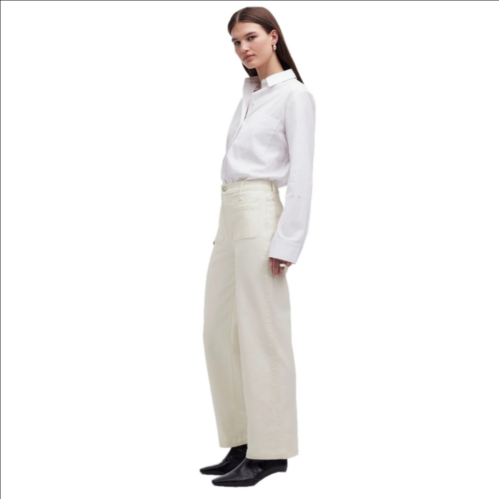 Madewell The Emmett Wide-Leg Full Length Jean: Patch Pocket Edition NWT Sz 32 - Picture 3 of 12